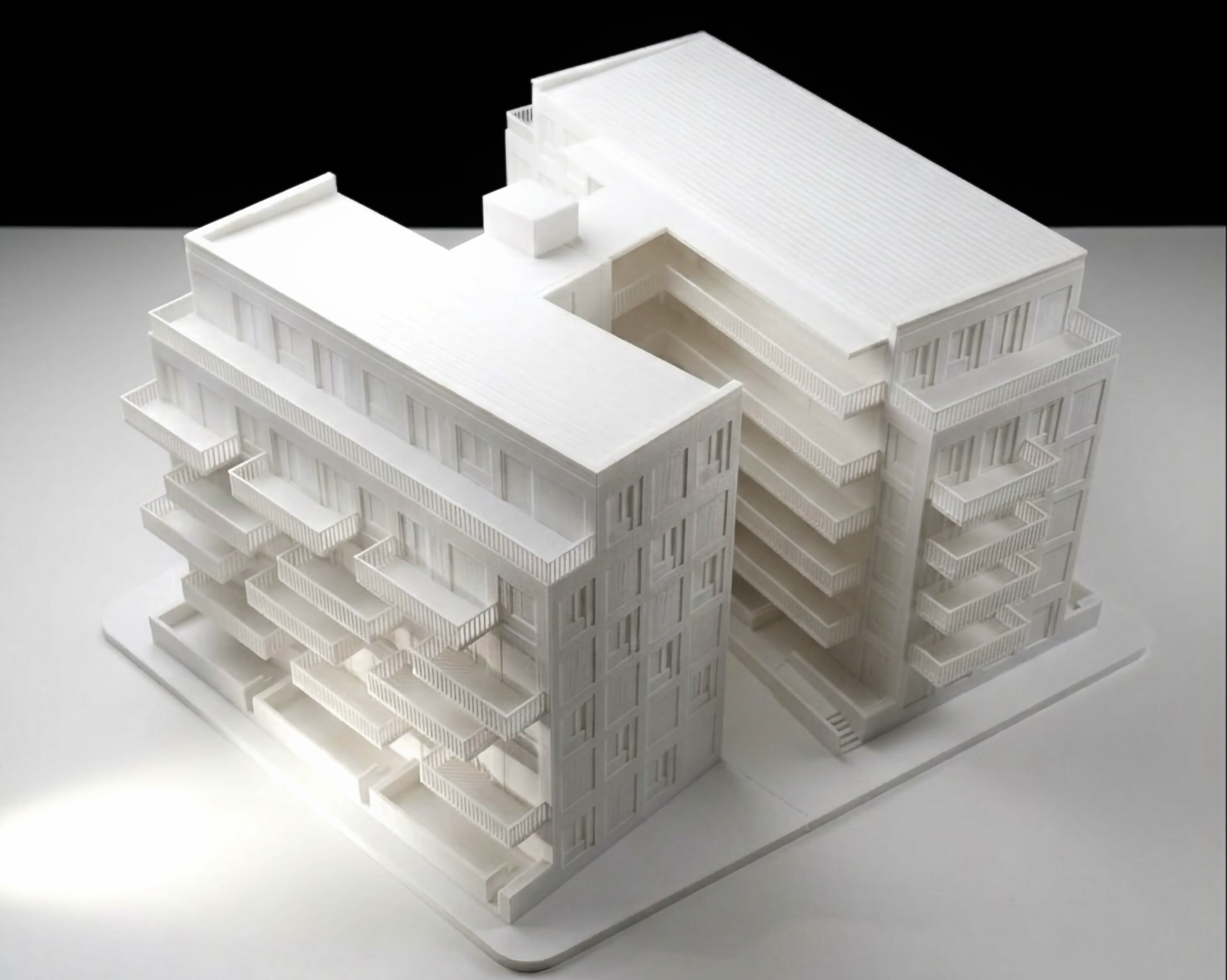 Physical 3D-printed model, scale 1:100